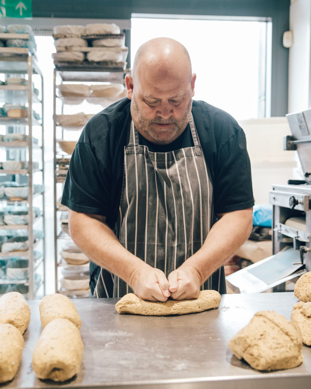 Mark Bennett making bread