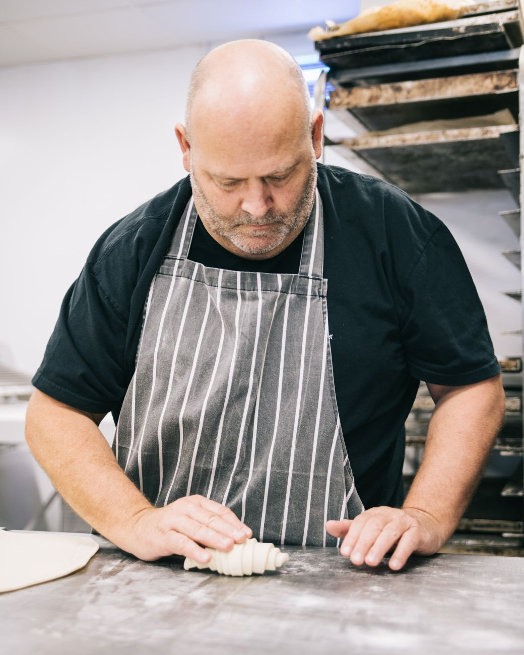 Mark Bennett making croissants